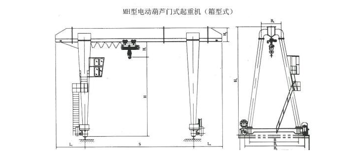 20吨MH型包厢式单梁星空体育官方账号结构图
