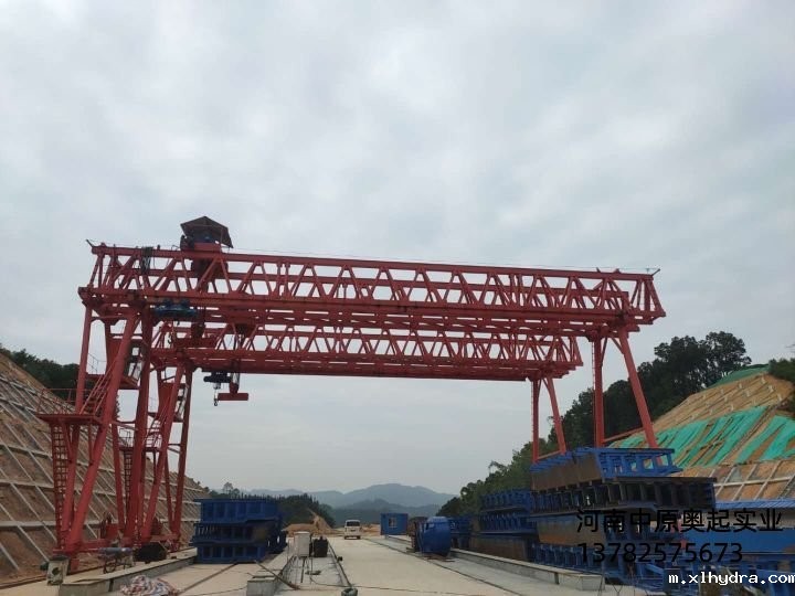 广东阳江龙门吊MG100/10T-24M-12M提升安装调试完成即将投入